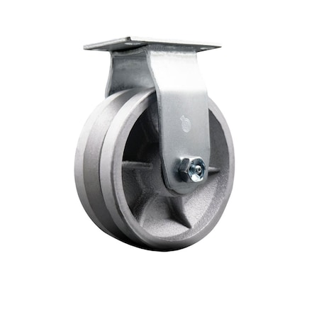 Service Caster 5'' V-Groove Semi Steel Wheel Rigid Caster with Bronze Bearing SCC-20R520-VGBZ